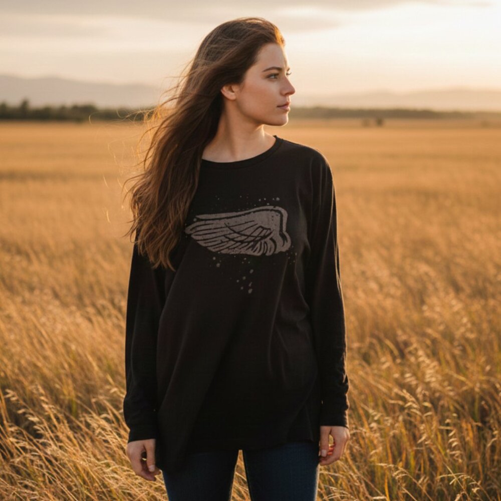 翼 Dekalb Wing Wear Long Sleeve Tee Oversized XL 🖤